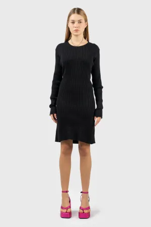 100% Organic Tie Back Ribbed Knitted Mini Dress