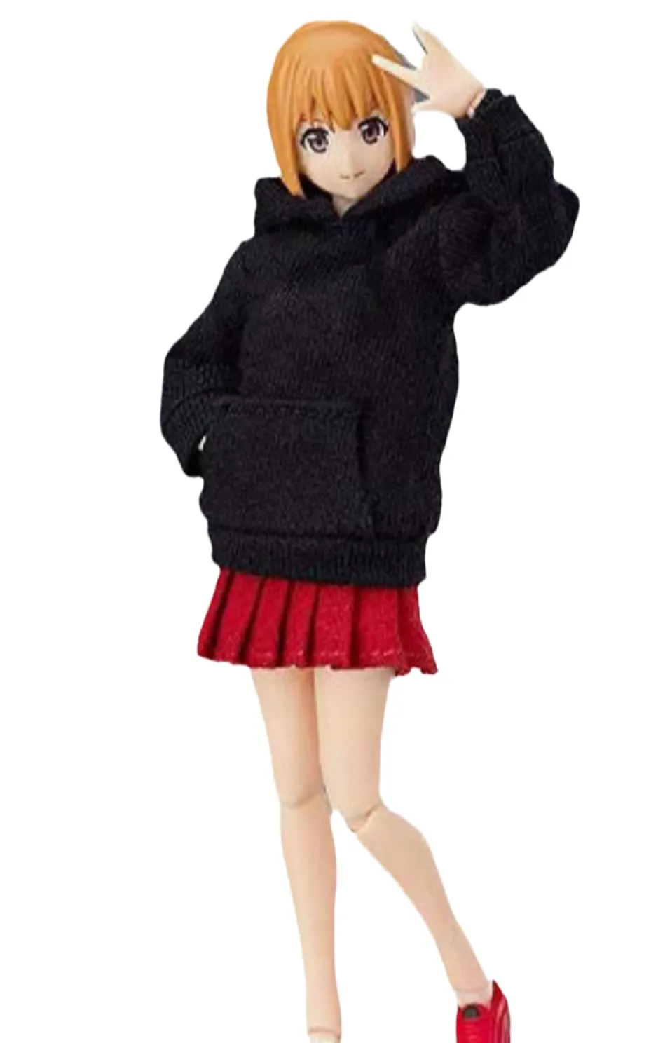 1/12 Scale Female Figure Doll Clothes: Hoodie Sweatshirt Skirt Set