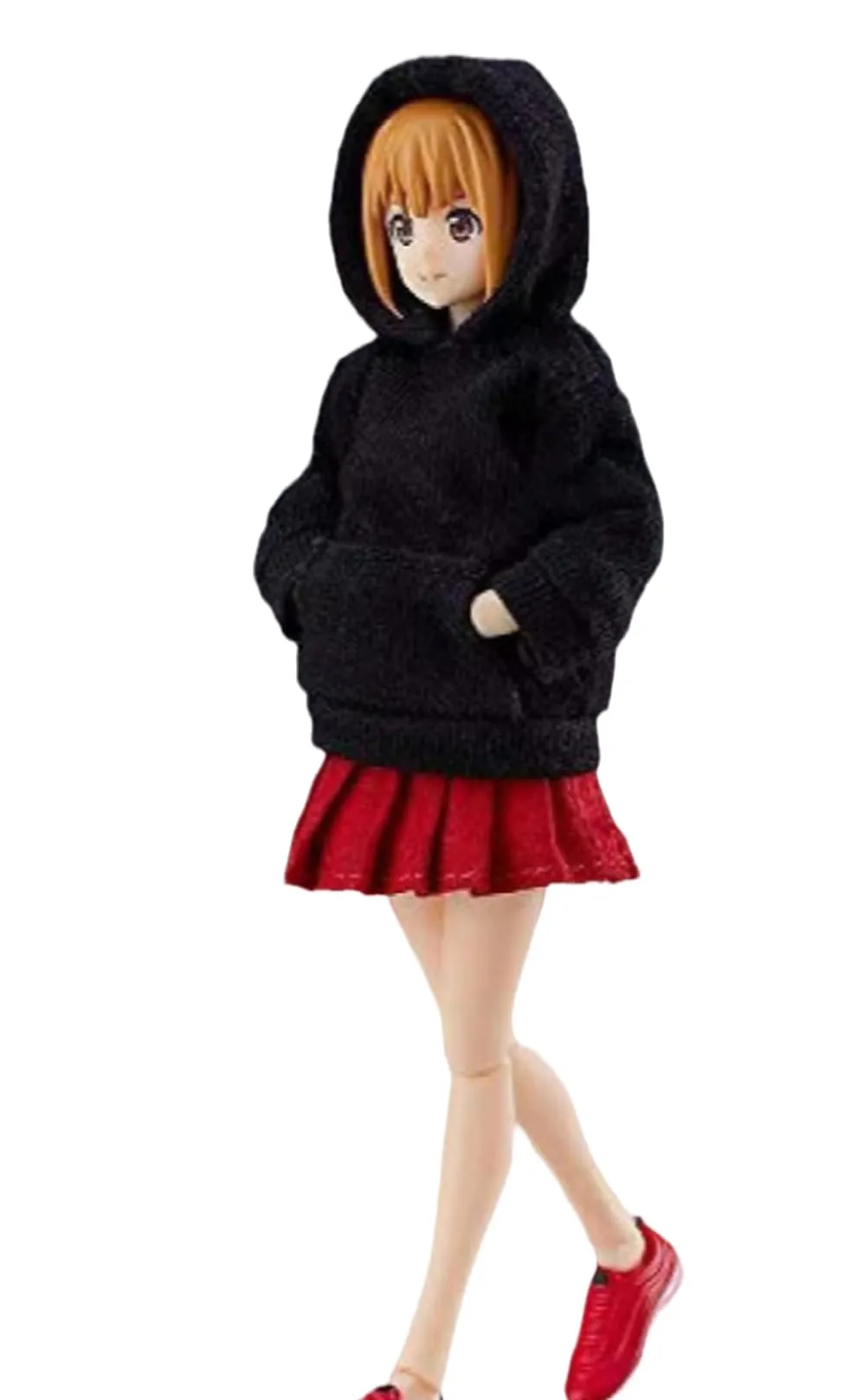 1/12 Scale Female Figure Doll Clothes: Hoodie Sweatshirt Skirt Set