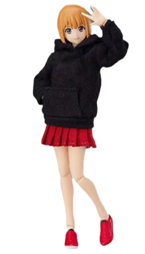 1/12 Scale Female Figure Doll Clothes: Hoodie Sweatshirt Skirt Set