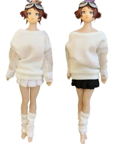 1/12 Scale Female Figure Doll Clothes: Hoodie Sweatshirt Skirt Set