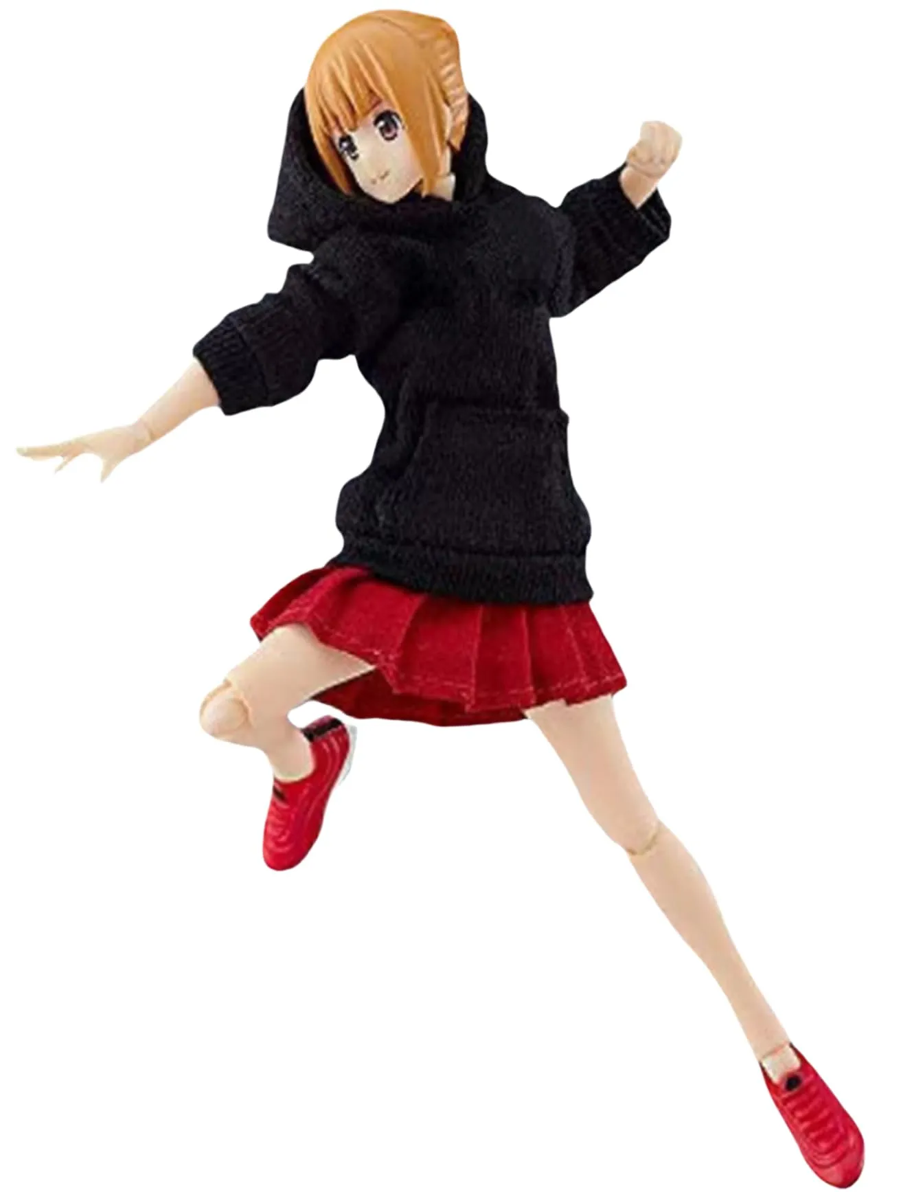 1/12 Scale Female Figure Doll Clothes: Hoodie Sweatshirt Skirt Set