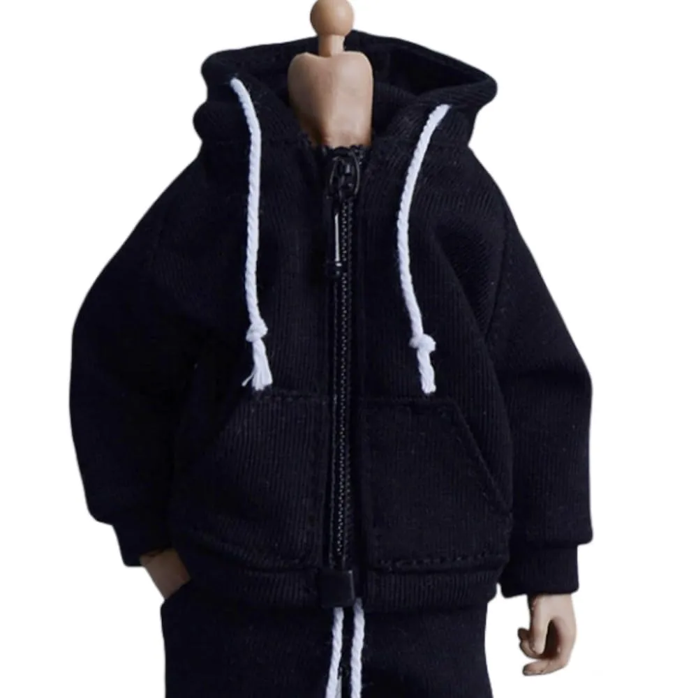 1/12 Scale Figure Doll Clothes: Zipper Sweatshirt Hoodie Top Collectible Accessory