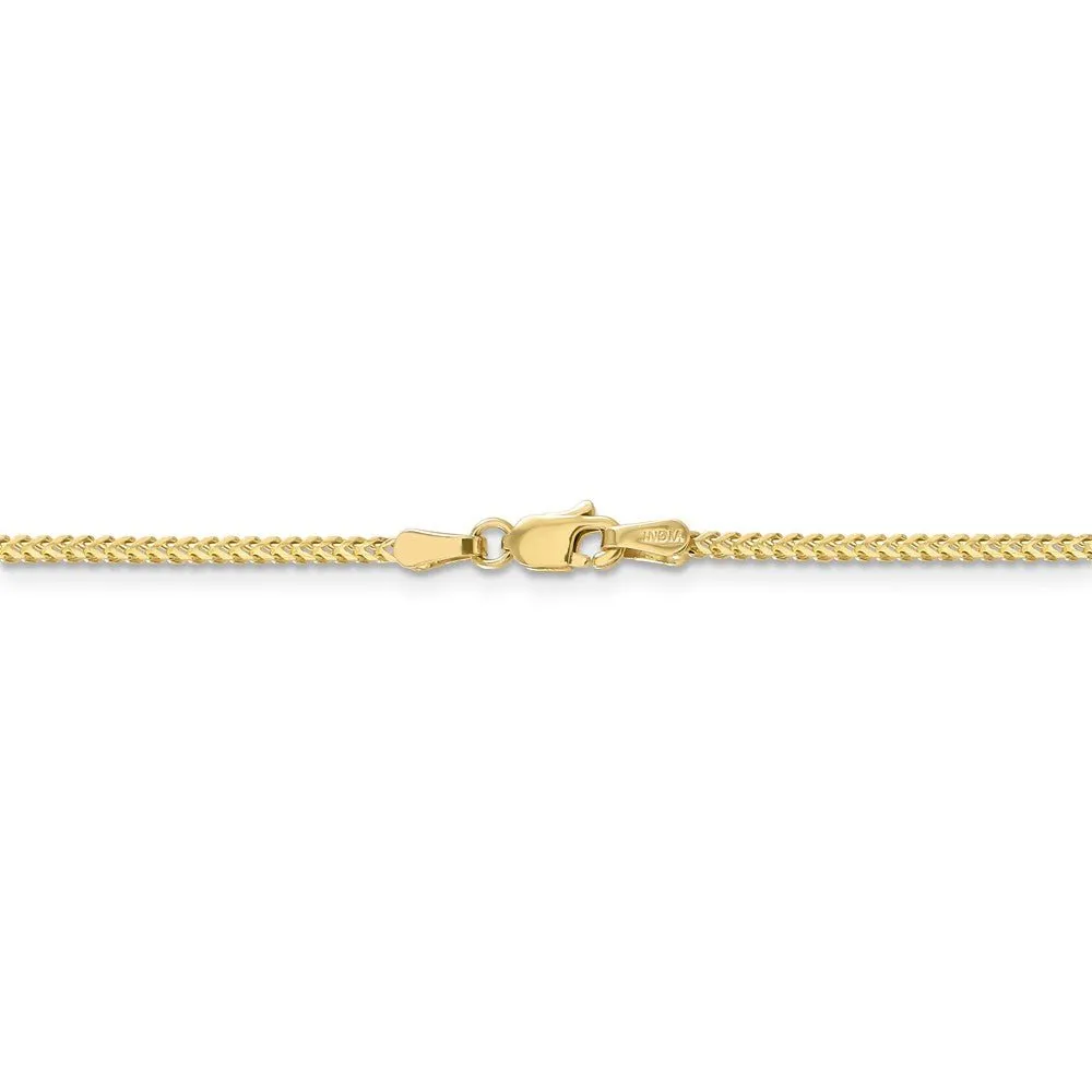 1.3mm 10k Yellow Gold Solid Franco Chain Necklace