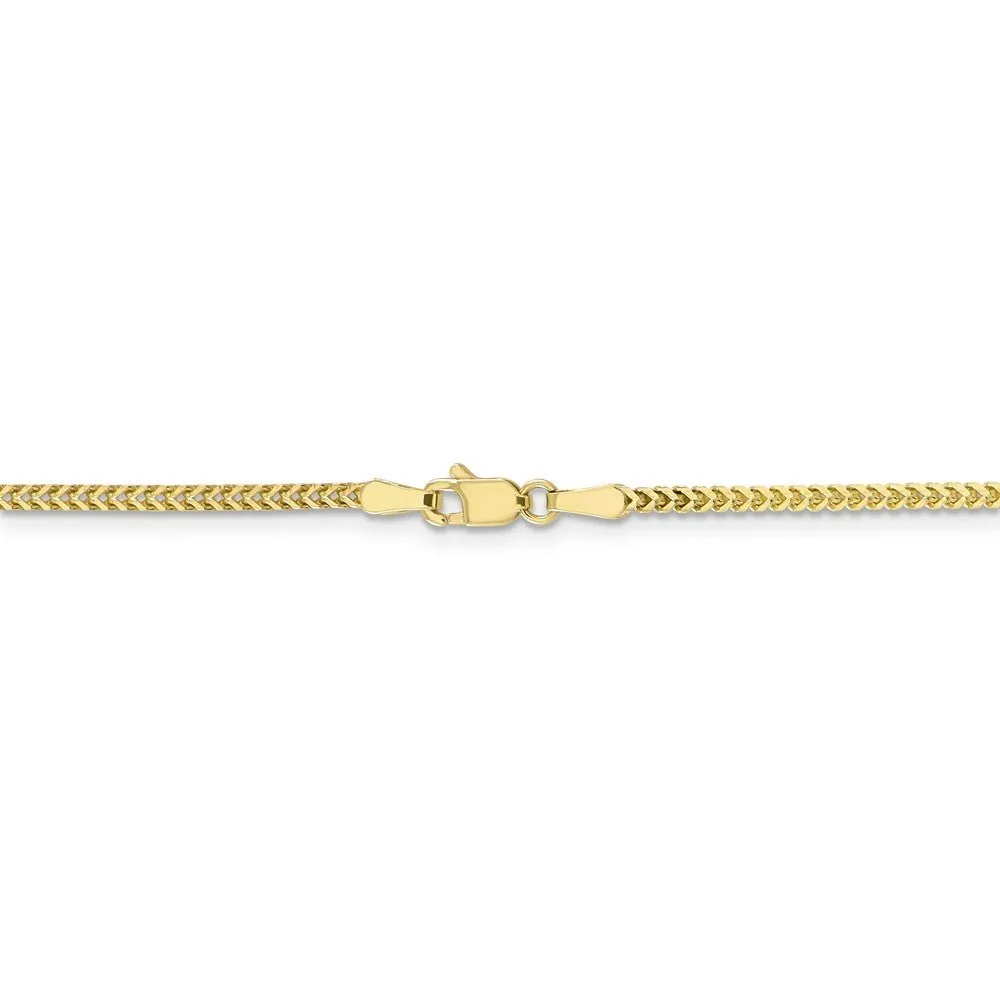 1.5mm 10k Yellow Gold Solid Franco Chain Necklace