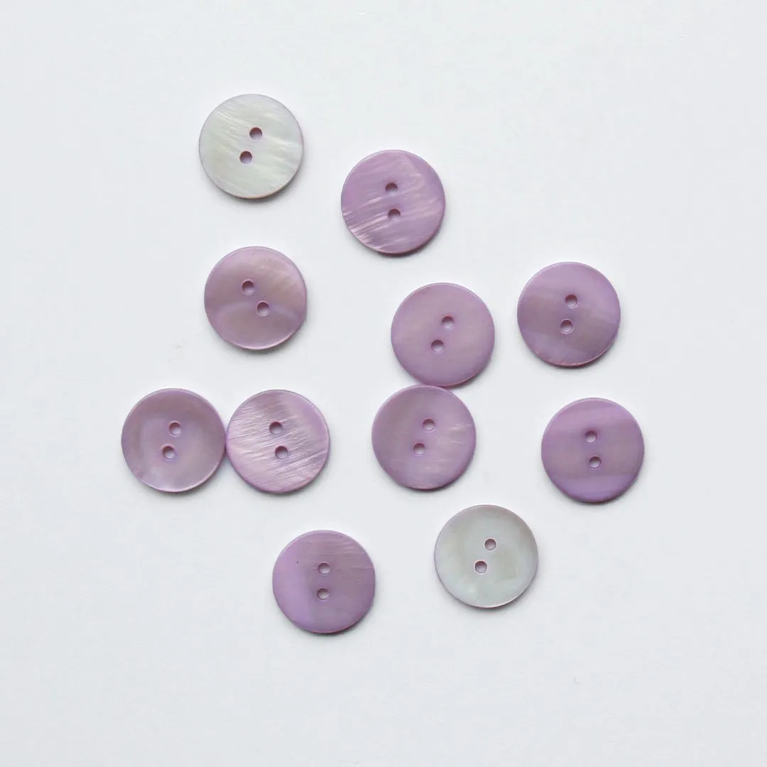 2-Hole Shell Buttons - 13mm - Assorted Colours