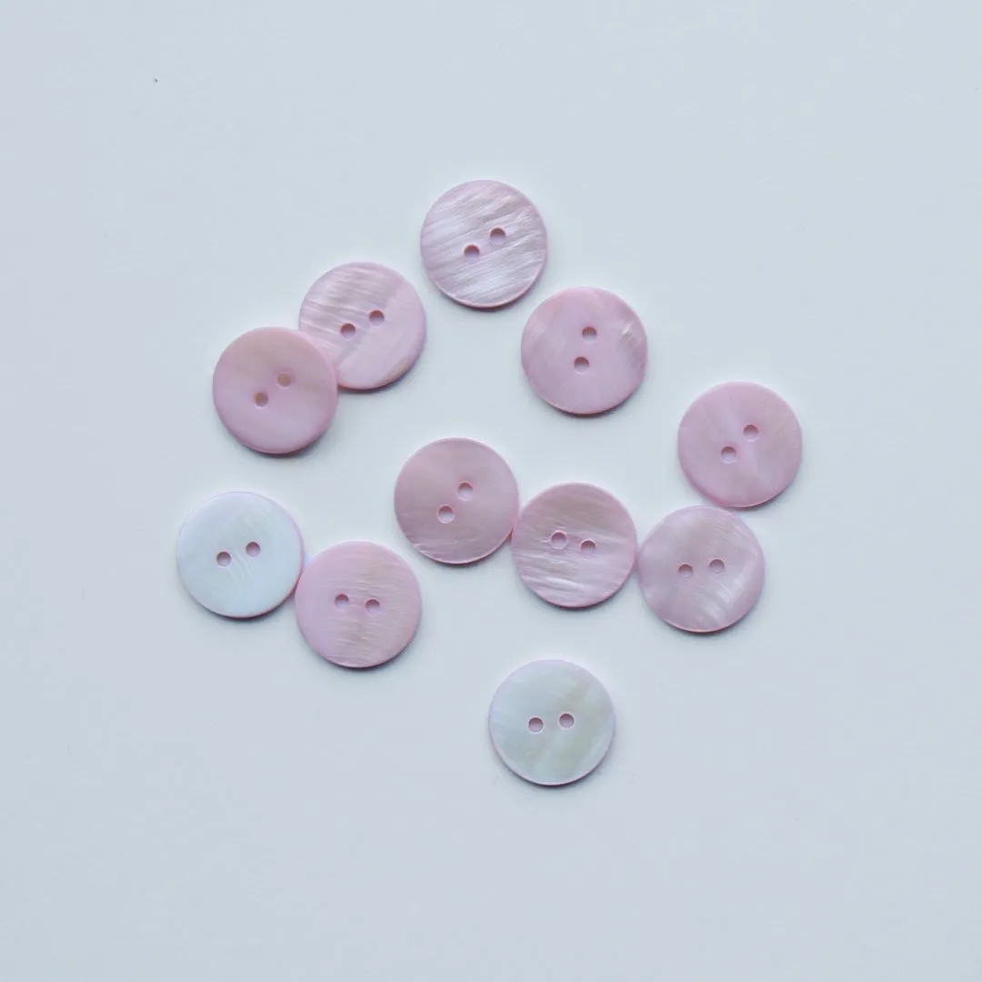 2-Hole Shell Buttons - 13mm - Assorted Colours