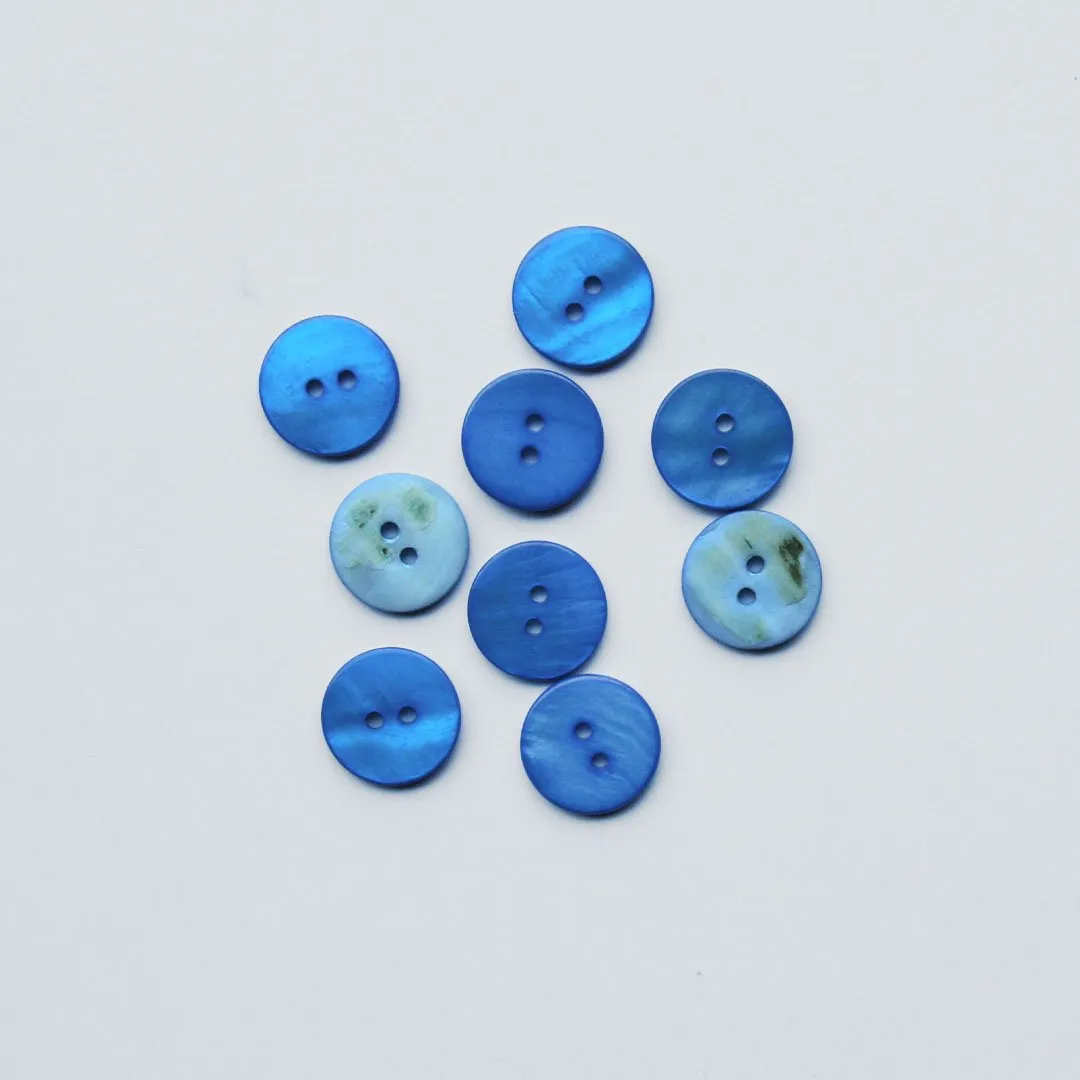 2-Hole Shell Buttons - 13mm - Assorted Colours