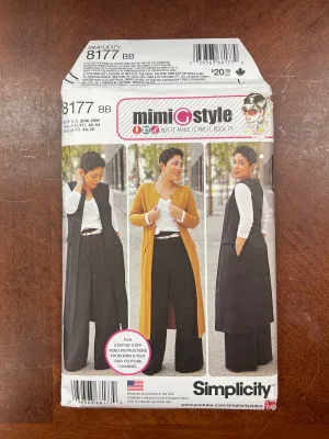 2016 Simplicity 8177 Pattern - Women's Pants, Coat, Vest and Knit Top FACTORY FOLDED