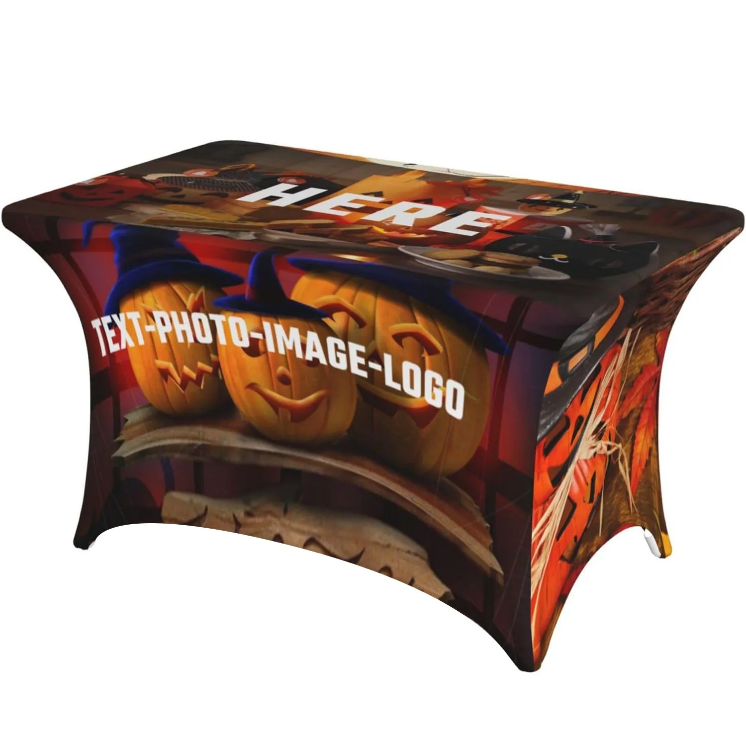 ABCCANOPY Custom 4FT/6FT/8FT Personalized Table Cover with Business Logo Text