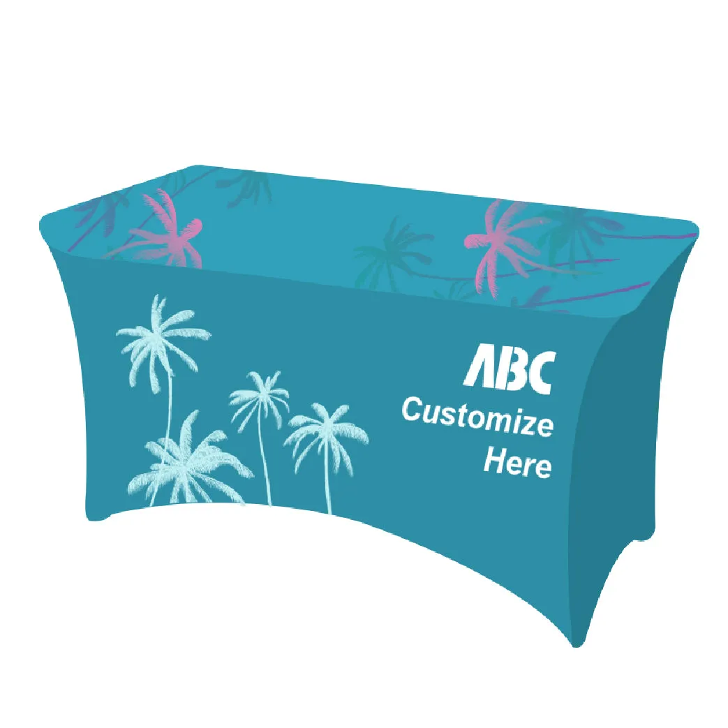 ABCCANOPY Custom 4FT/6FT/8FT Personalized Table Cover with Business Logo Text