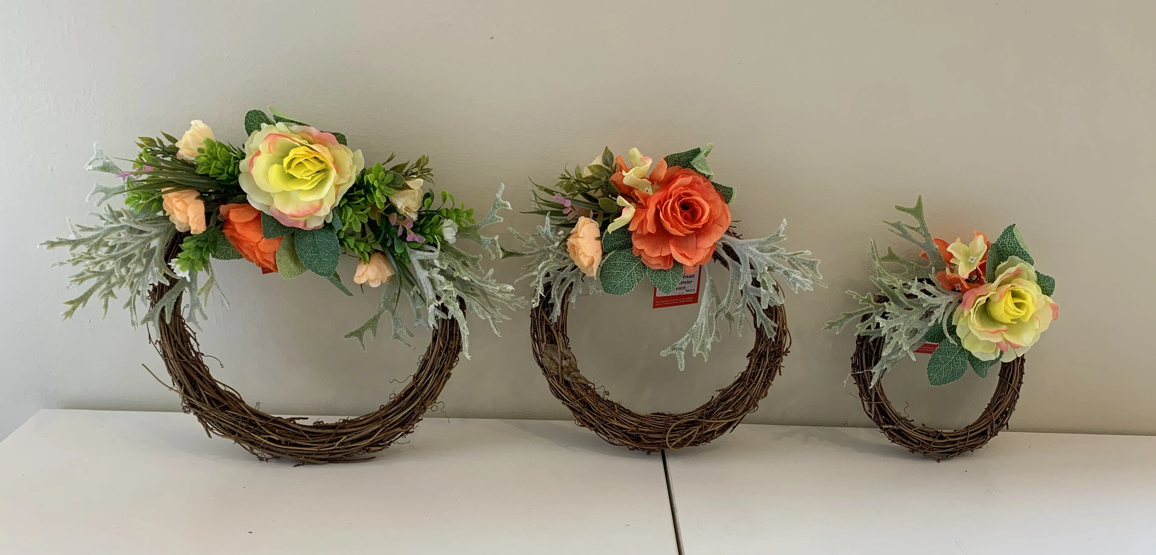 ACC0097 / 98 / 99 Wicker Wreath & Ring  (Floral / Plain / Olive)