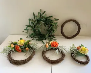 ACC0097 / 98 / 99 Wicker Wreath & Ring  (Floral / Plain / Olive)