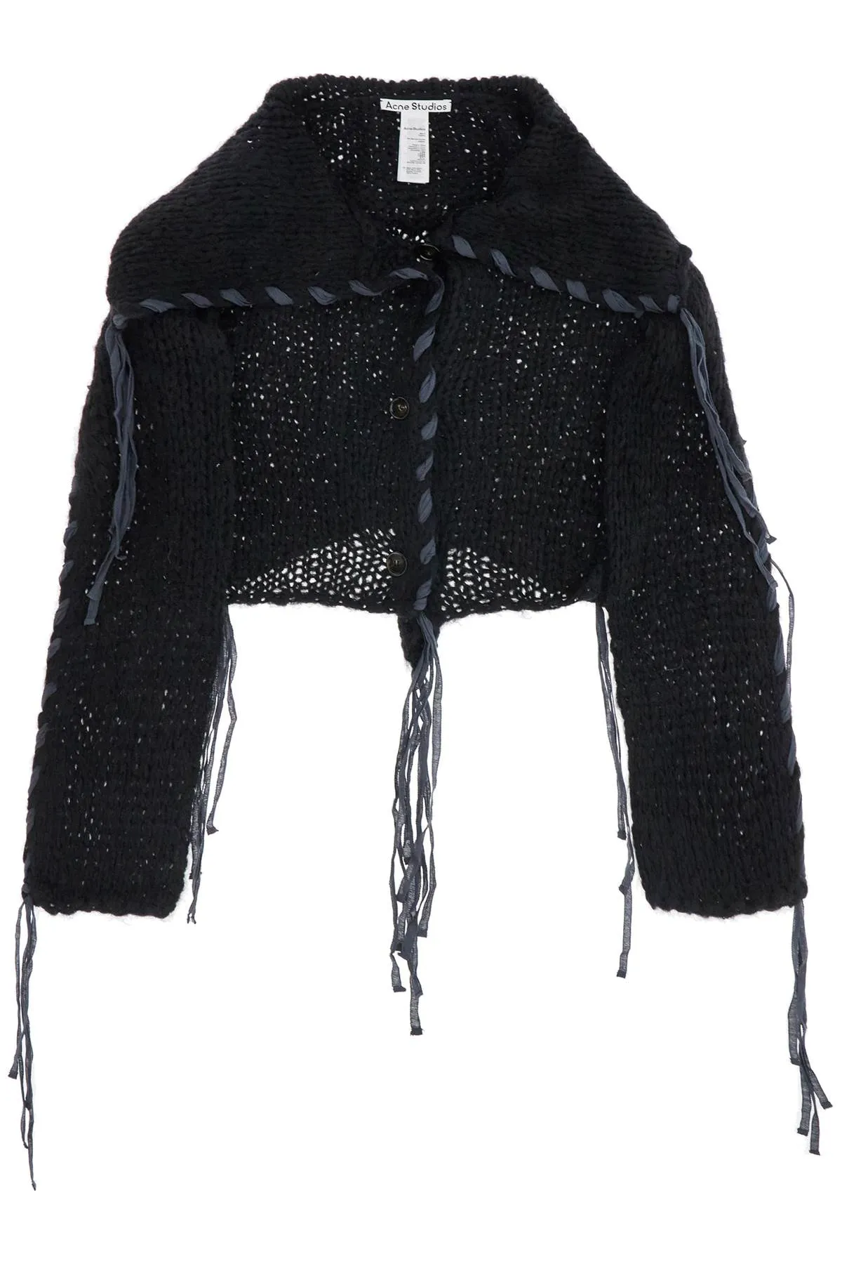 ACNE STUDIOS Short Cardigan with Braided Rib Details