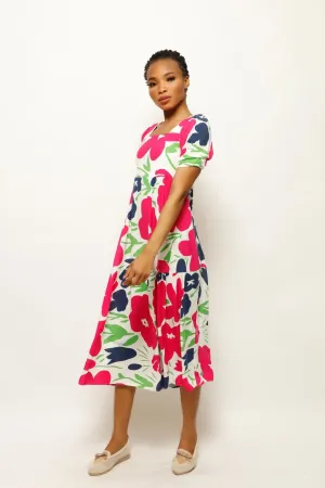 ALICIA GARDENIA FRESH FLORAL DRESS