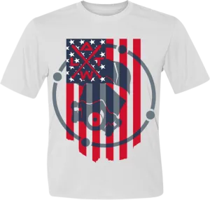 American Flag Men's White Sub Dye Jersey