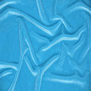 Aqua Blue Stretch Velvet Spandex Fabric