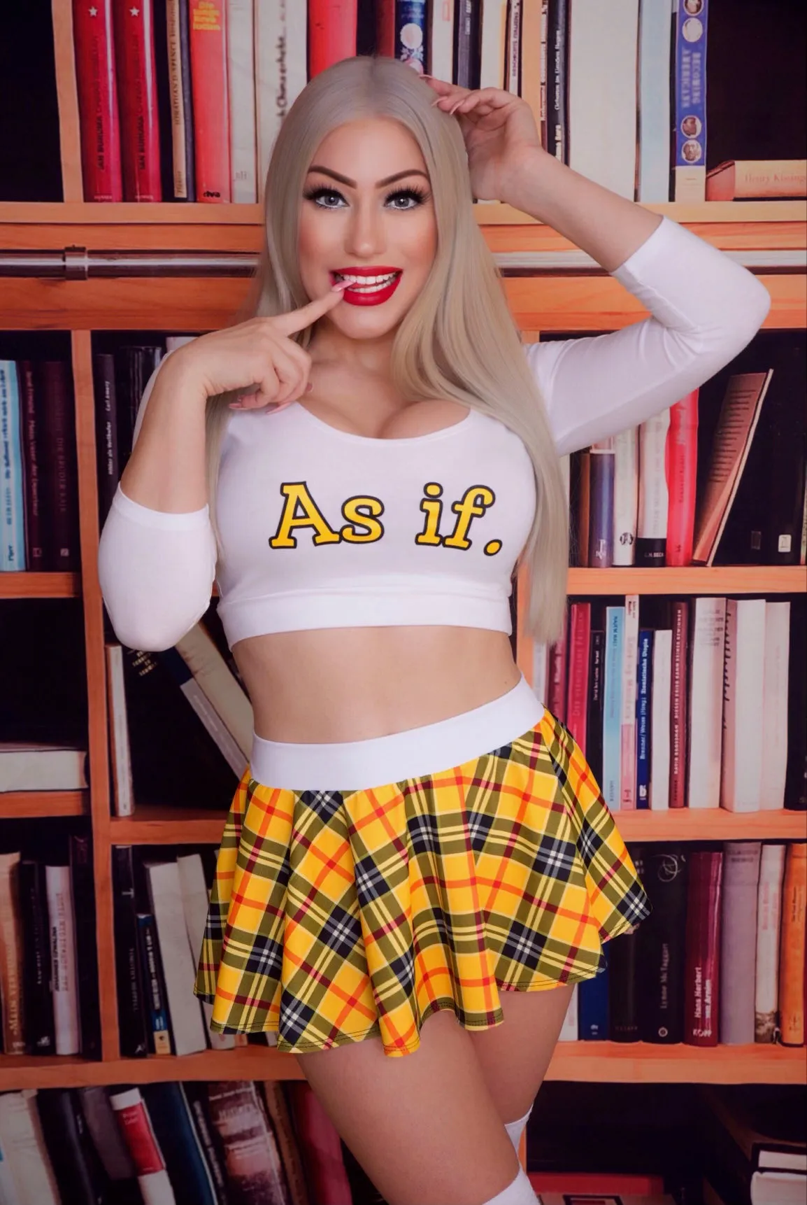 As If Plaid Mini Circle Skirt in Yellow