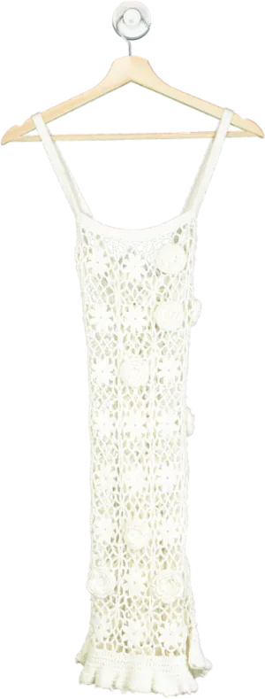 ASOS White Crochet Midi Dress XS