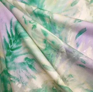 Atelier Jupe Watercolor Tropical Foliage Rayon Lilac