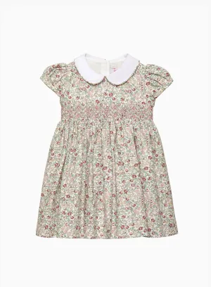 Baby Arabella Smocked Dress in Pink Floral