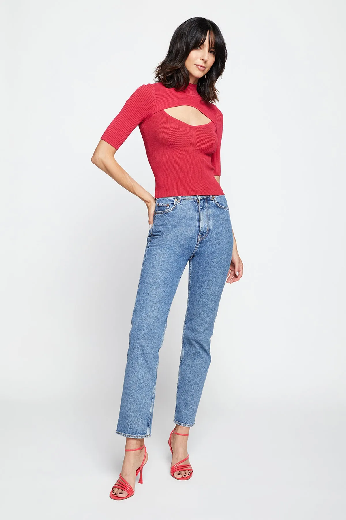 Bailey 44 Rebecca Sweater Top In Campari