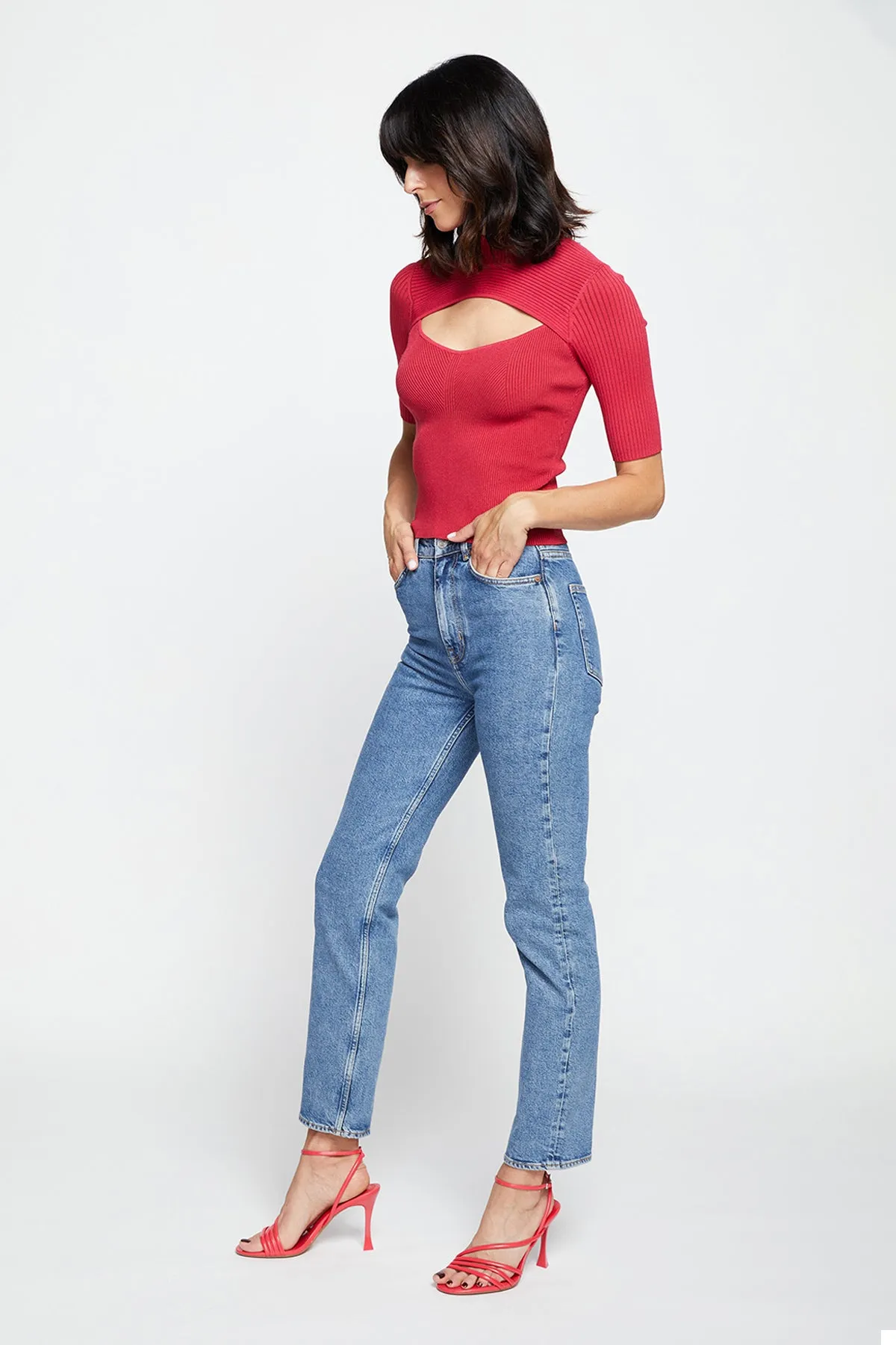 Bailey 44 Rebecca Sweater Top In Campari