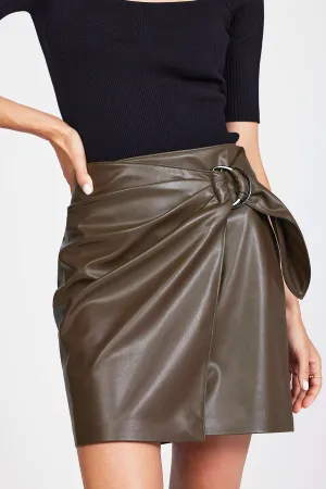 Bailey 44 Sid Vegan Leather Skirt In Bark