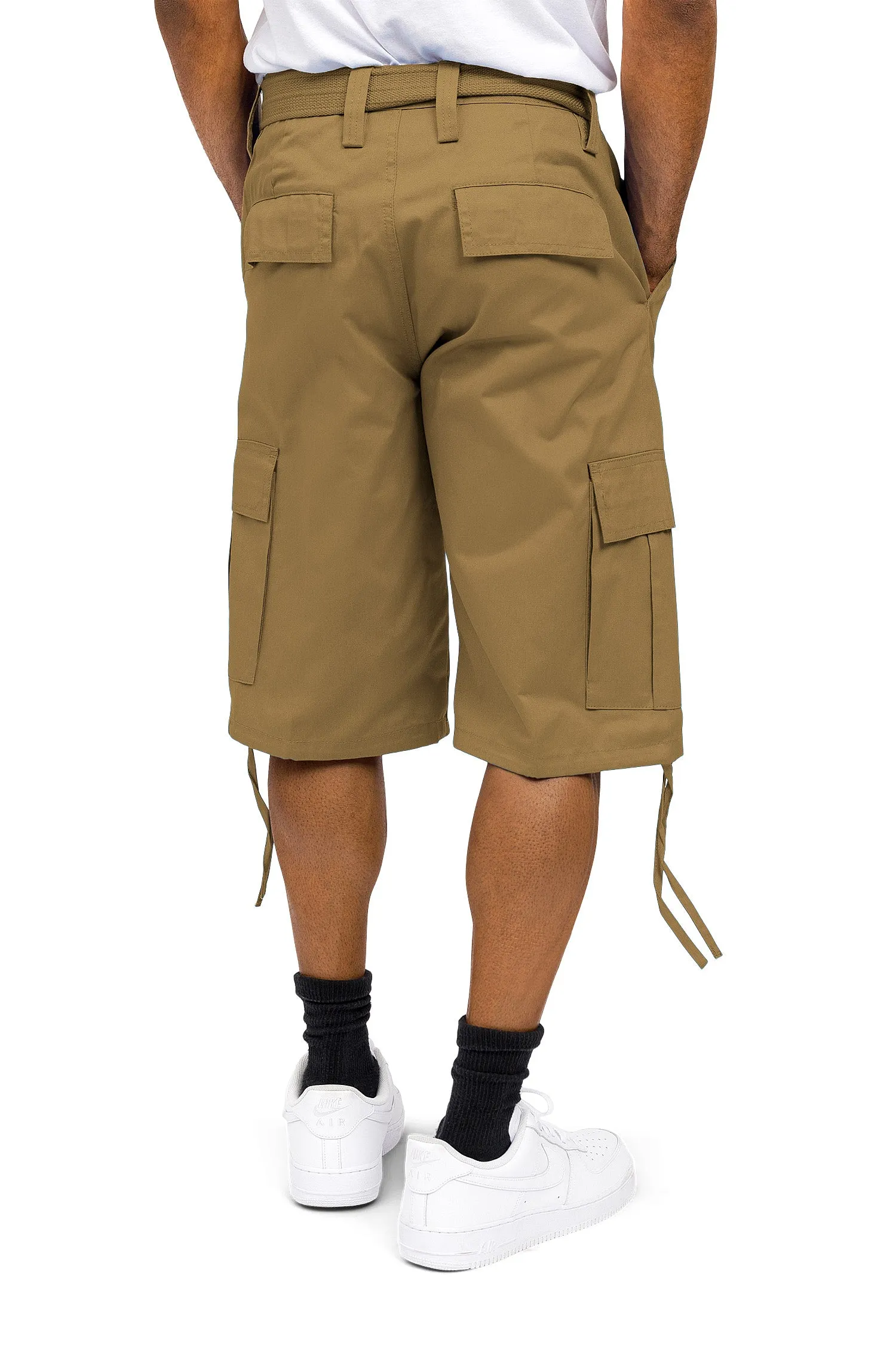 Belted Solid Cargo Shorts (New Colorways)