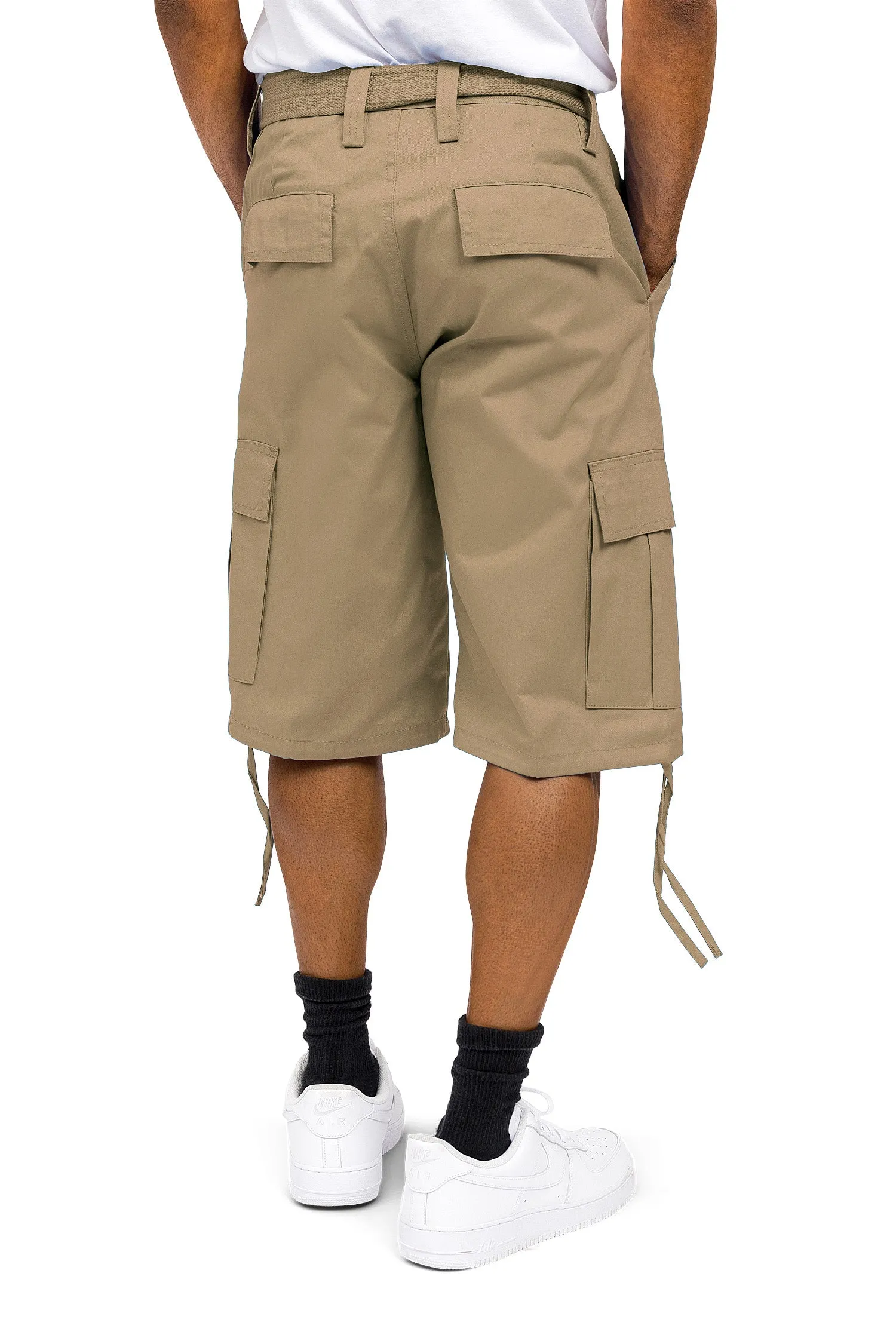 Belted Solid Cargo Shorts (New Colorways)