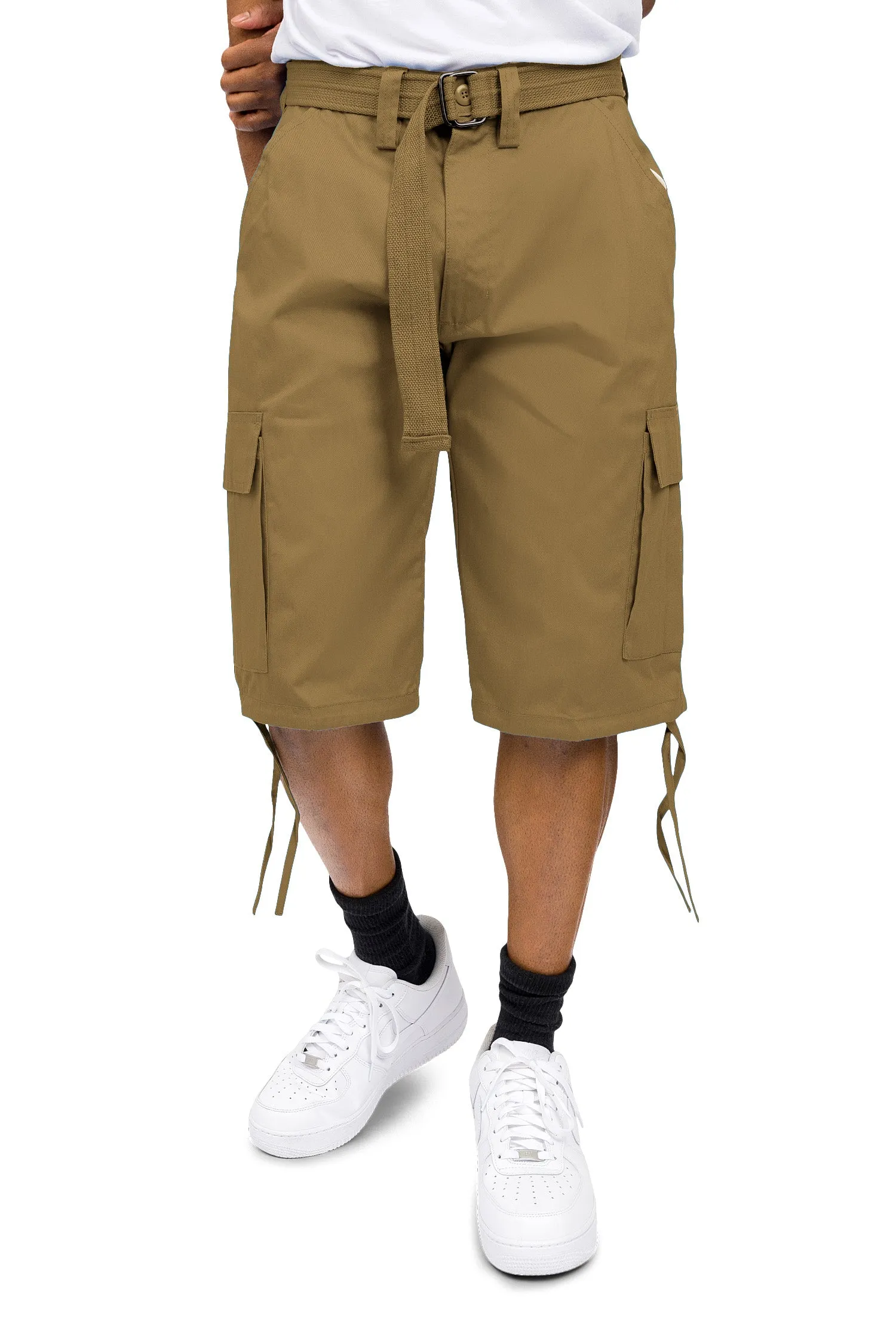 Belted Solid Cargo Shorts (New Colorways)