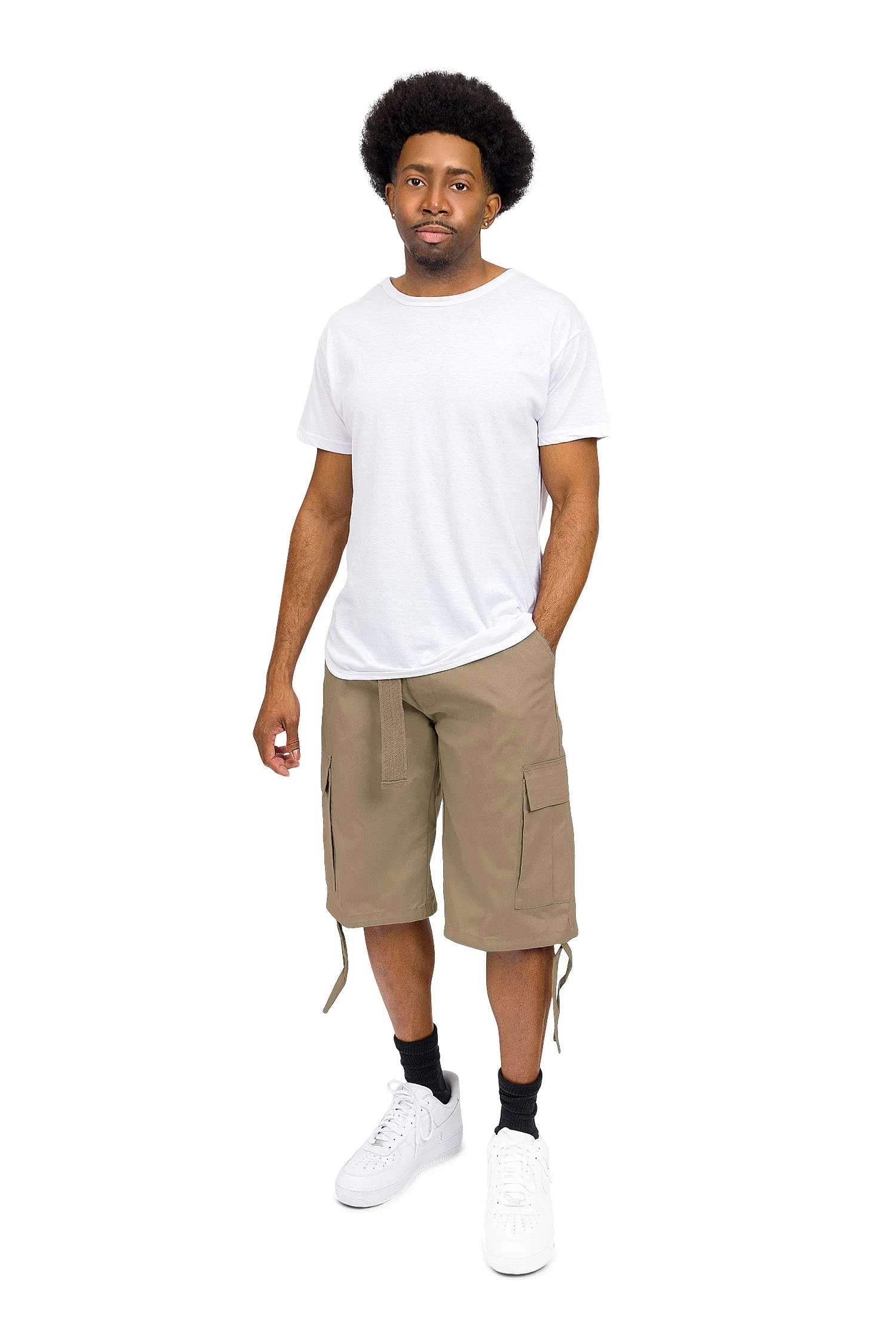 Belted Solid Cargo Shorts (New Colorways)