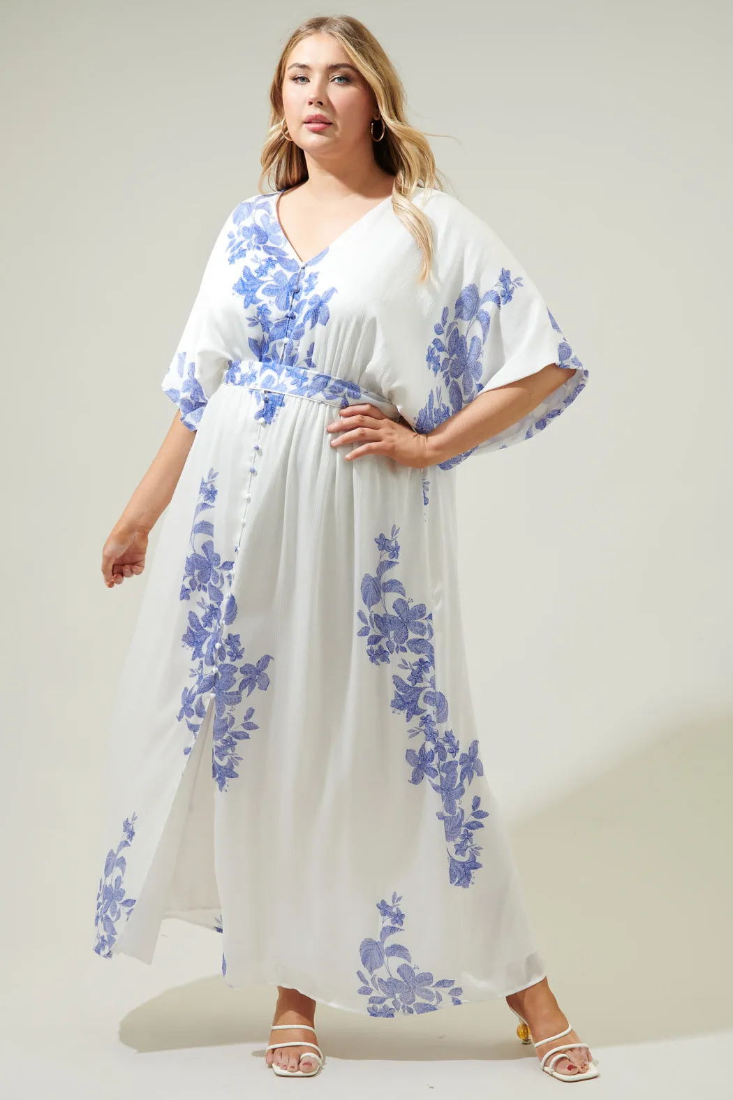 Berlin Floral Mielle Kimono Maxi Dress Curve