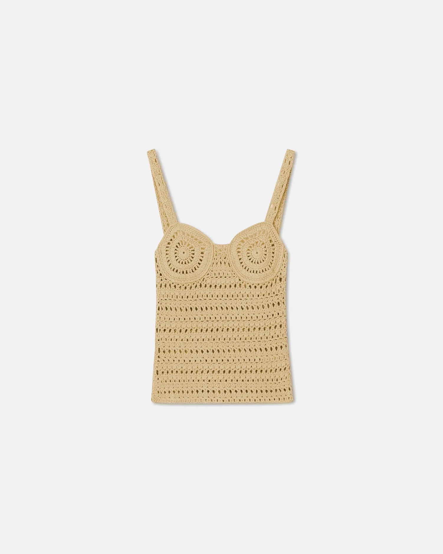 Bernou - Sale Crochet-Knit Top - Beige Crochet