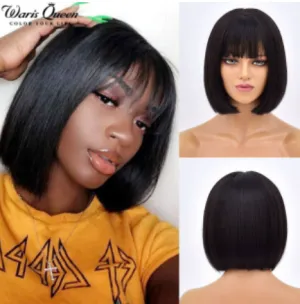 Black 12" Bob Wig w/ Bangs