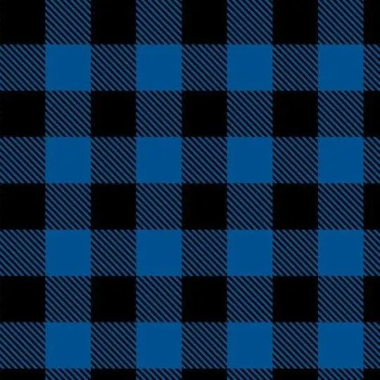 Black and Blue Buffalo Plaid Flannel 1 Inch Squares