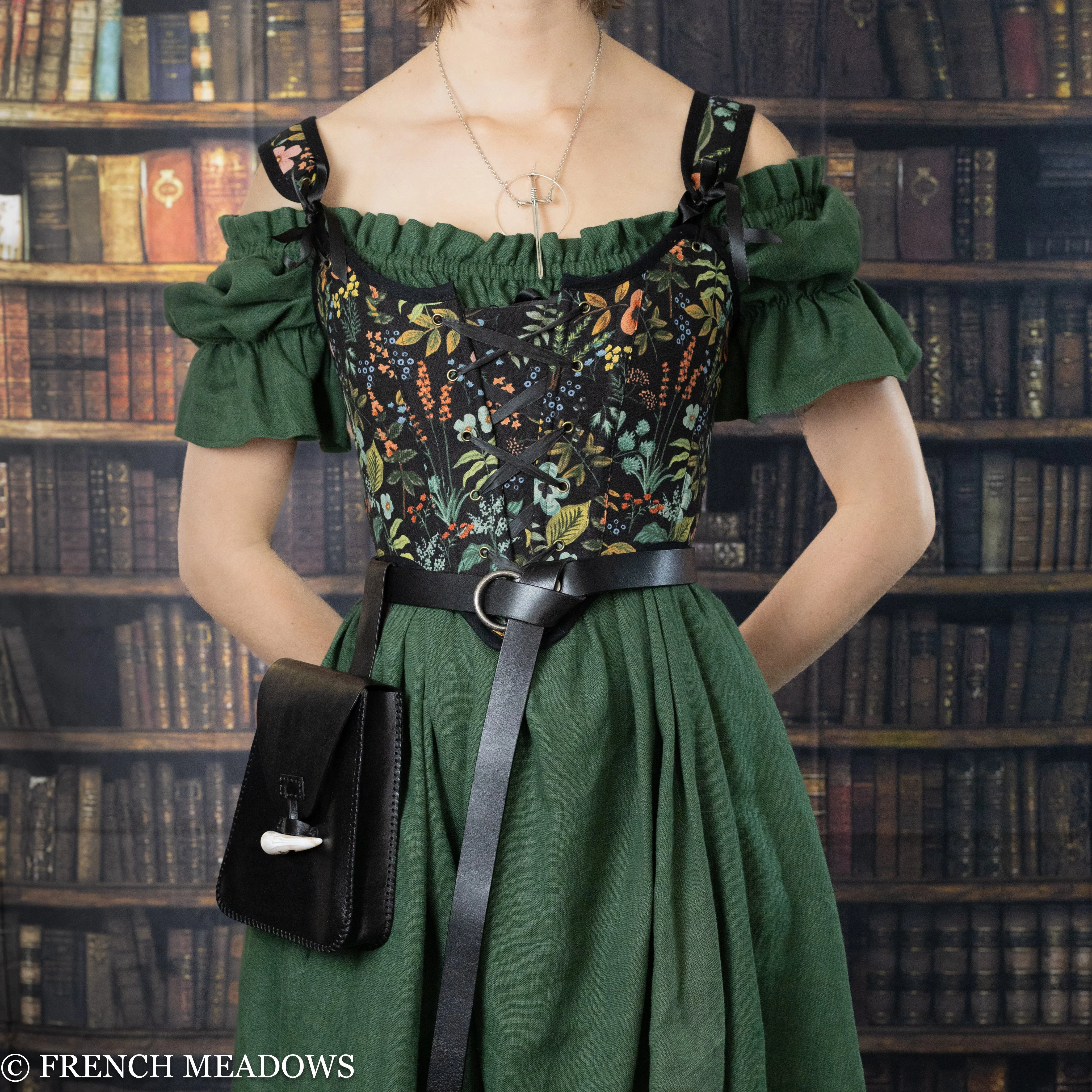 Black Botanical Renaissance Bodice