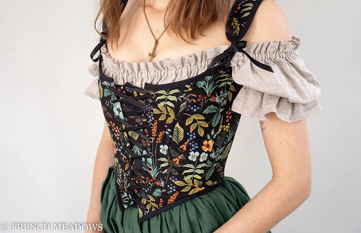 Black Botanical Renaissance Bodice