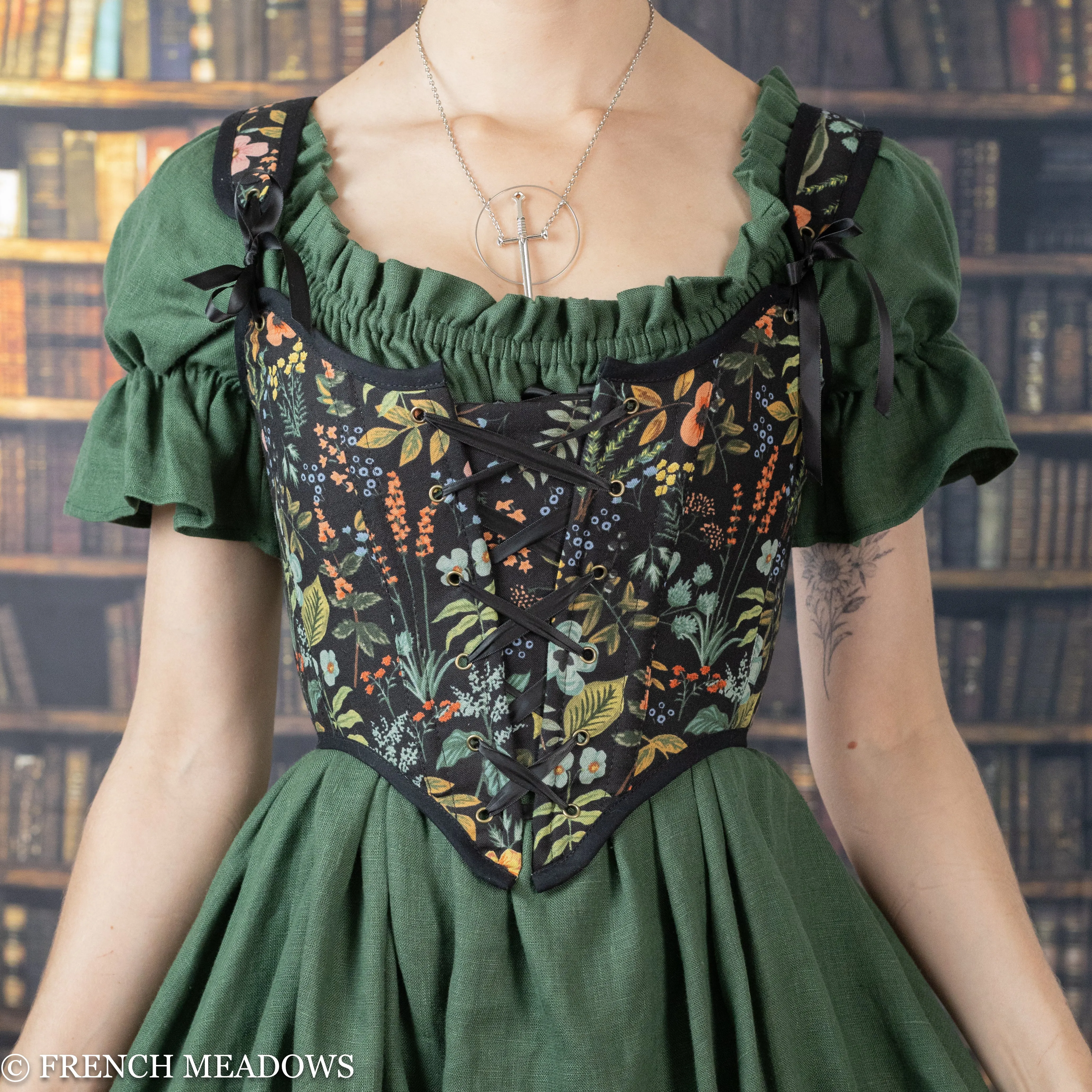 Black Botanical Renaissance Bodice