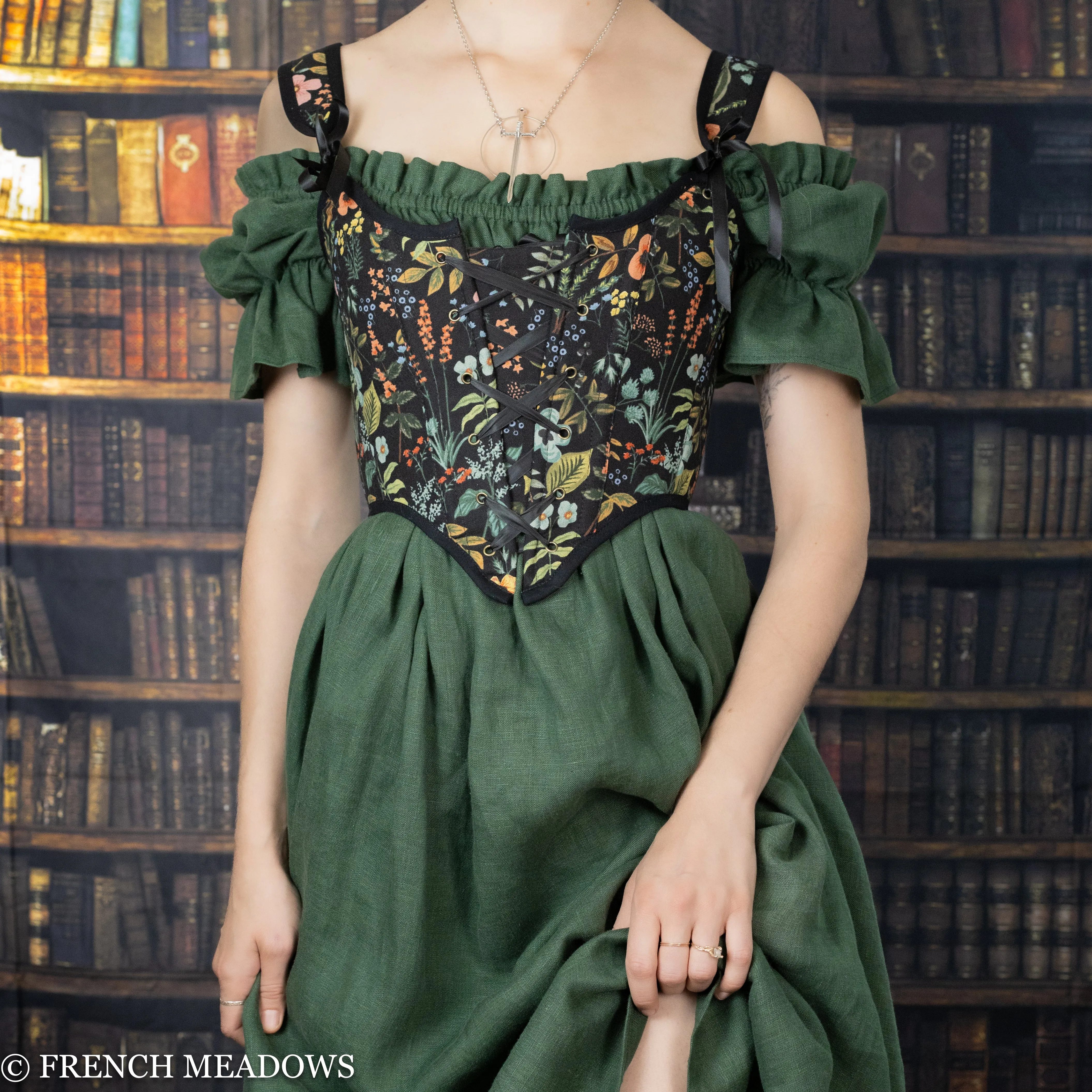 Black Botanical Renaissance Bodice