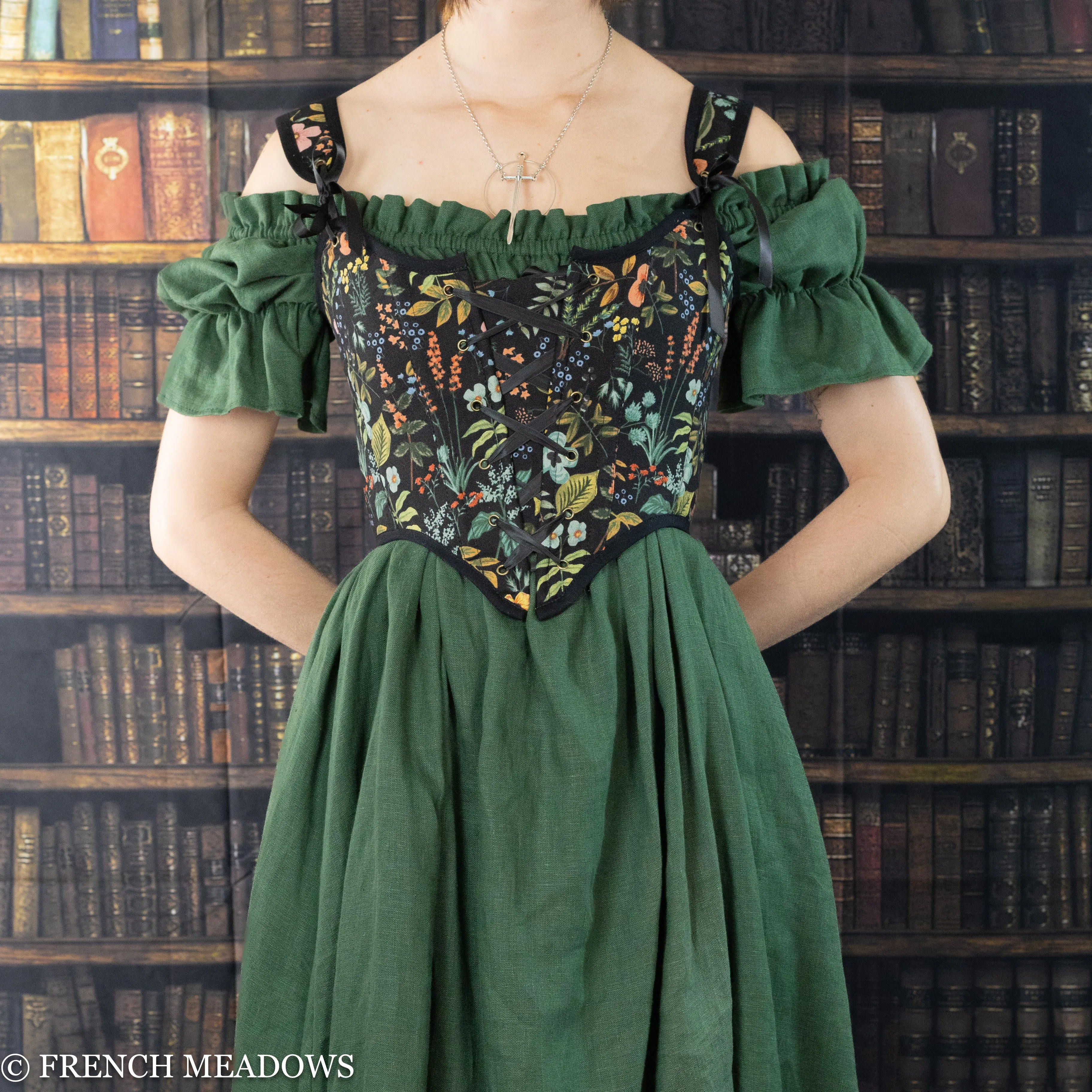 Black Botanical Renaissance Bodice