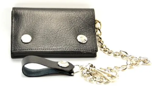 Black Leather Chain Wallet