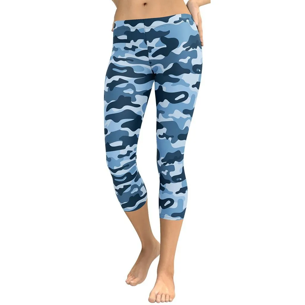 Blue Camo Capris