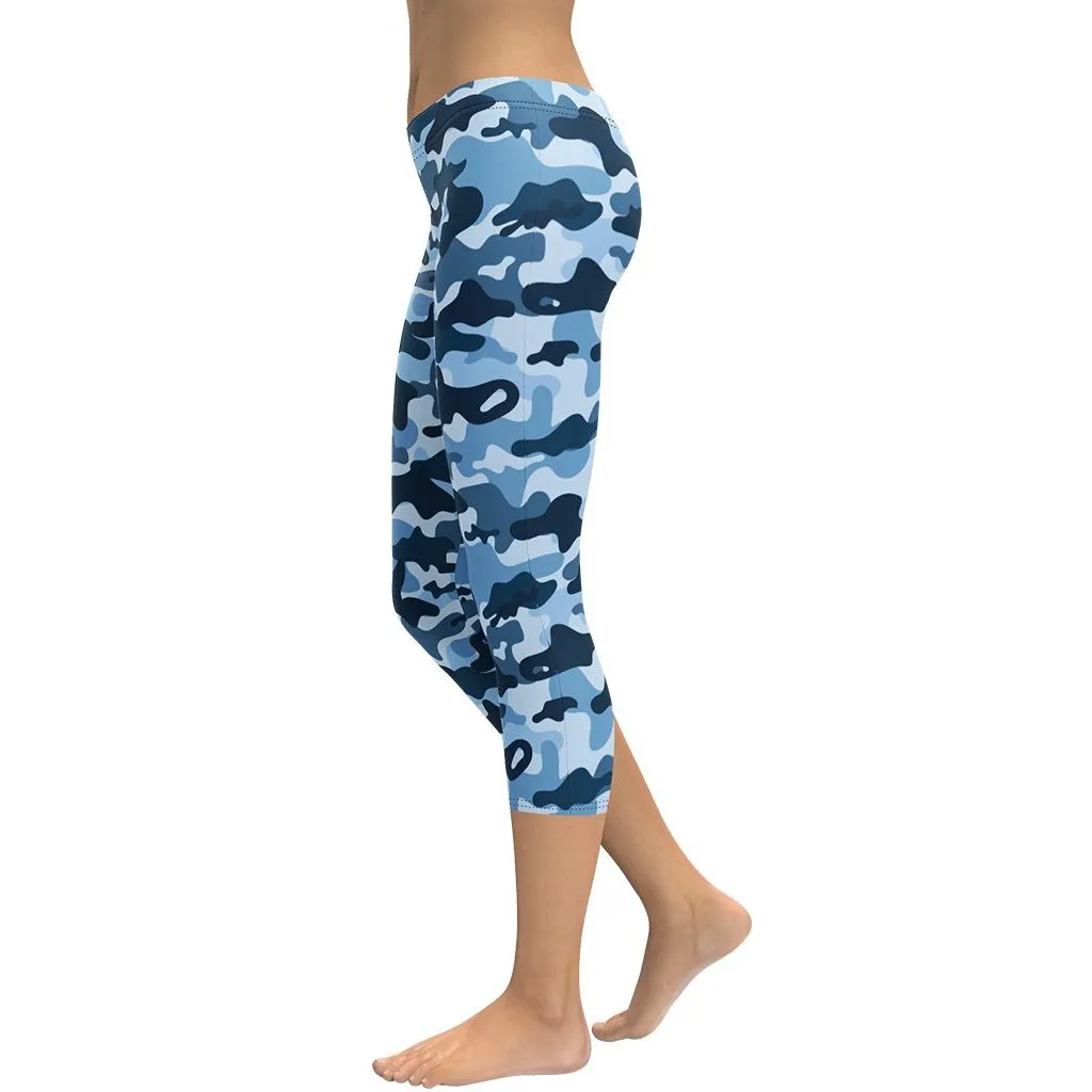 Blue Camo Capris