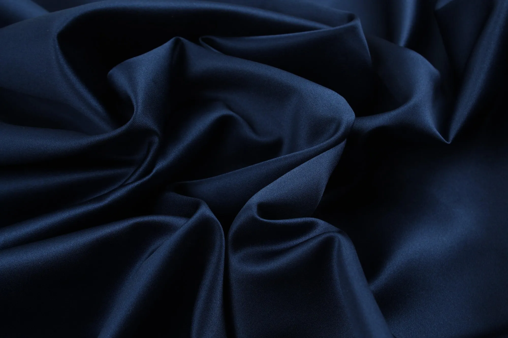 Blue Polyester Satin for Dresses - Silky Look