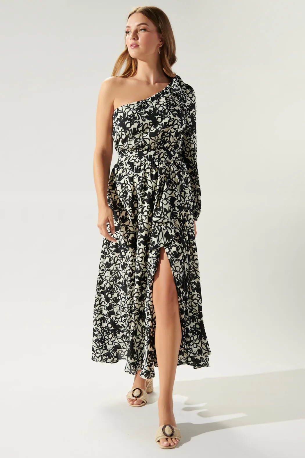 Bona Vista Floral Marleny One Shoulder Maxi Dress