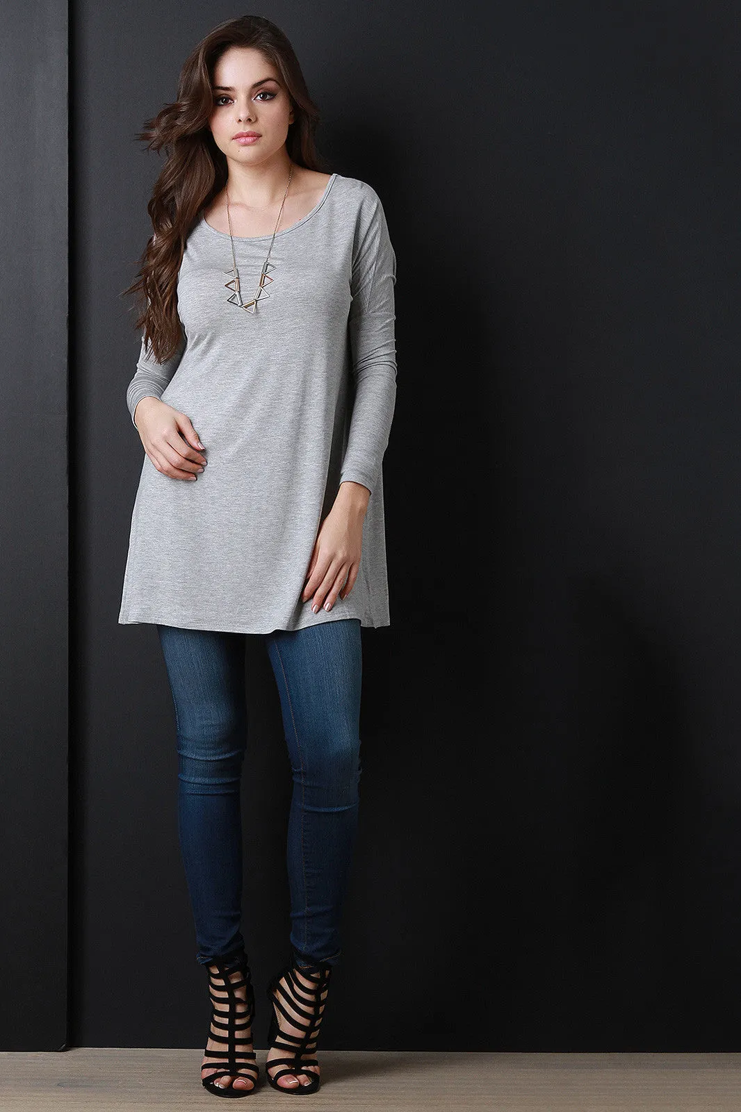 Boxy Long Sleeve Mini Dress