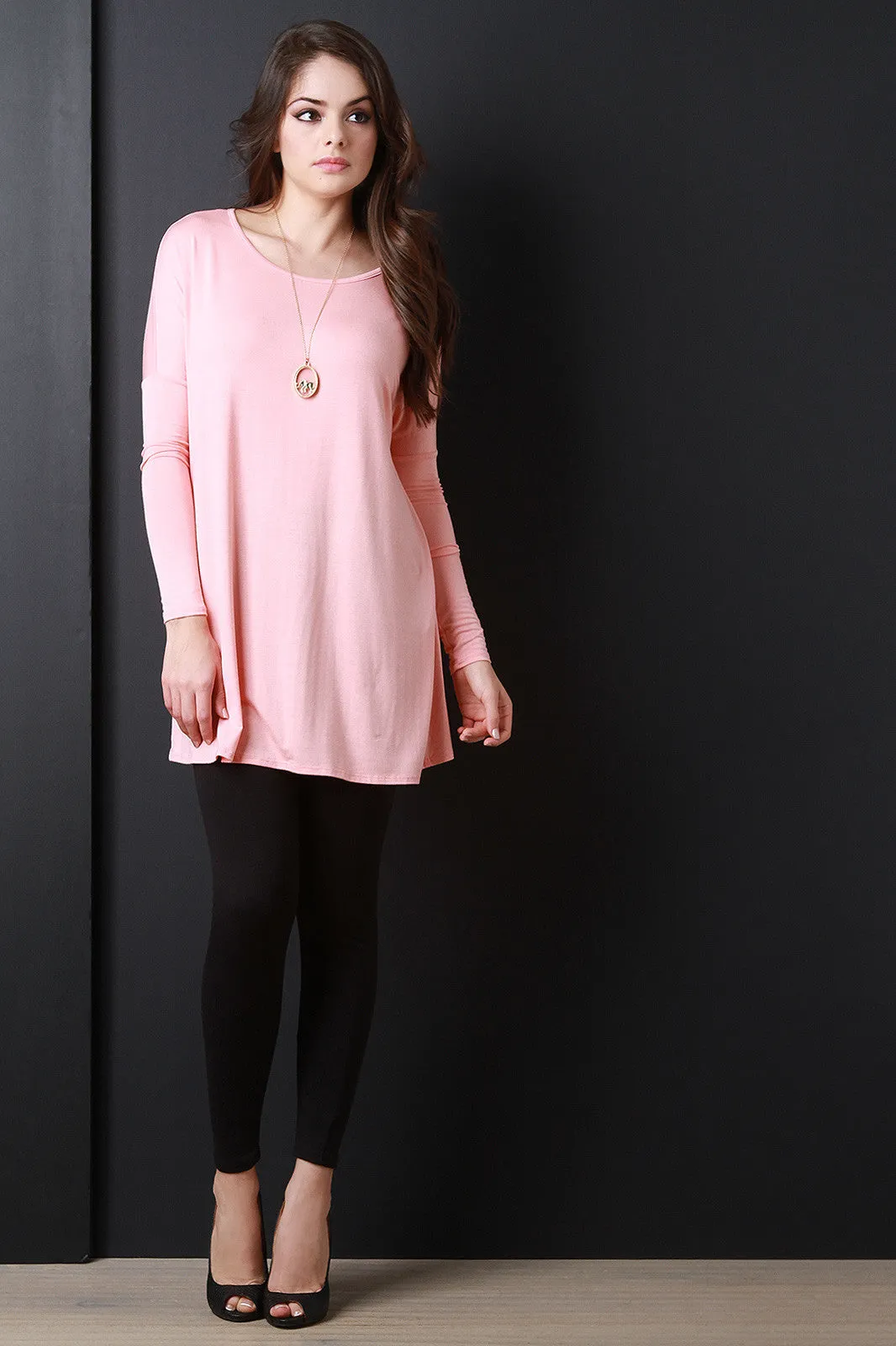 Boxy Long Sleeve Mini Dress