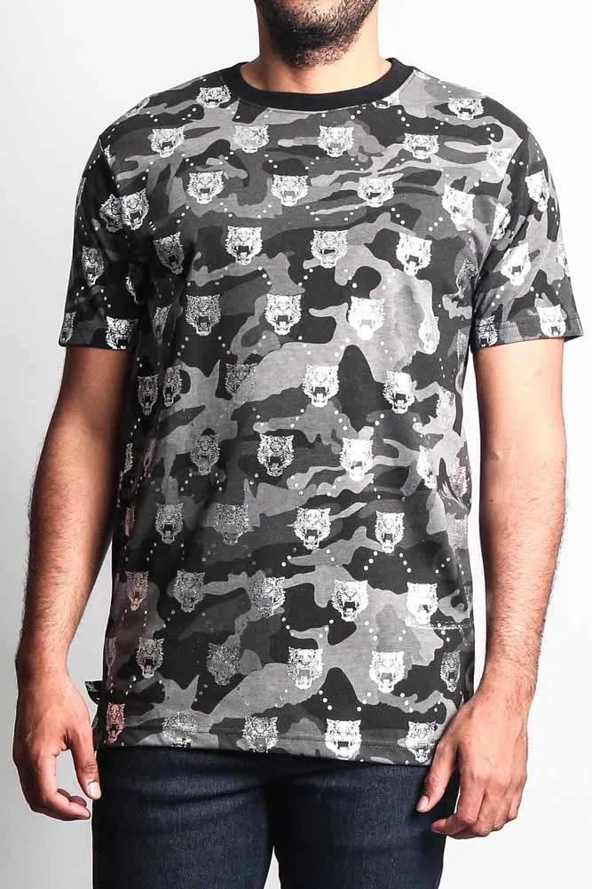 Camo Foil Tiger Head T-Shirt