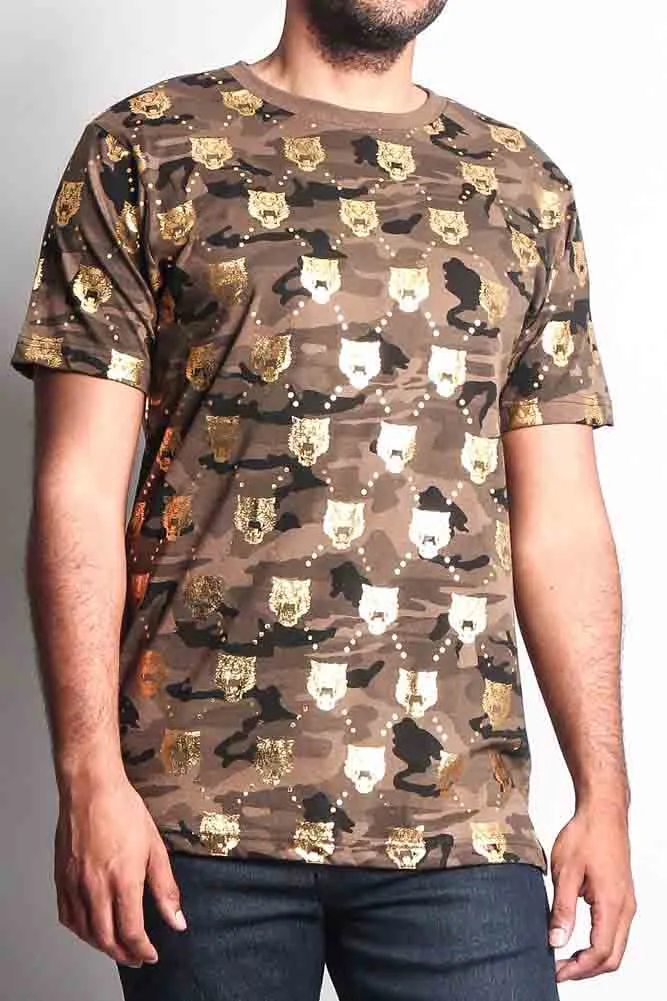 Camo Foil Tiger Head T-Shirt